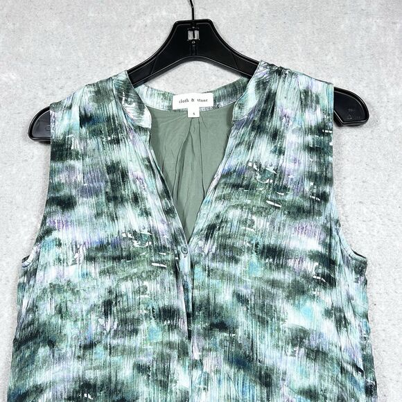 Cloth & Stone Maxi Dress Womens Small Multicolored Button Front Anthropologie - Picture 2 of 11